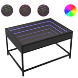 Coffee Table with Infinity LED Black 70x50x41 cm 847682