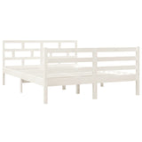 3101264 Bed Frame without Mattress White Solid Wood 140x190 cm