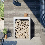 Firewood Rack White 60x40x80 cm Steel 850997