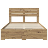 Bed Frame with Drawer with Headboard Manual Engineered Wood 3411650