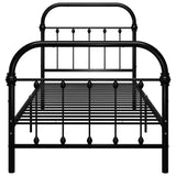 284498 Bed Frame without Mattress Black Metal 90x200 cm
