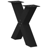 ZNTS Coffee Table Legs X-Shaped 2 pcs Black 60x cm Steel 4012960