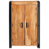 Highboard with Doors Brown Solid Acacia Wood and Metal 4104767