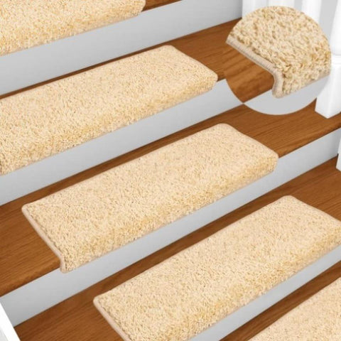 Stair Mats 10 pcs 65x21x4 cm Cream Rectangular Edge 149823