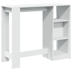 ZNTS Bar Table with Shelf White 124x46x103.5 cm Engineered Wood 854391