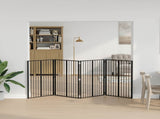 Dog Gate 4 pcs Black 80 x 100 cm Galvanised Steel 892002