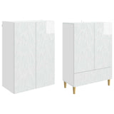 Cabinet Set 2 pcs High Gloss White Engineered Wood 3416695