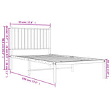 Metal Bed Frame without Mattress with Headboard White 90x190cm 350923