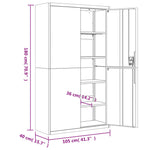 ZNTS File Cabinet White 105x40x180 cm Steel 339768