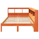 Bookcase Bed without Mattress Wax Brown 135x190 cm Solid Wood Pine 3324334