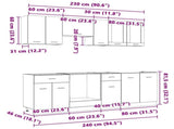 Kitchen Cabinet Set Lyon 8 pcs Grey Sonoma Engineered Wood 3388349