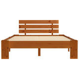 Bed Frame Honey brown Solid pine wood and plywood Double Durable 283181
