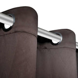 2 pcs Brown Blackout Curtains with Metal Rings 135 x 245 cm 130371