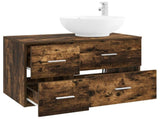 Bathroom Furniture Set 2 pcs Smoked Oak Engineered Wood 3403996