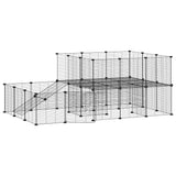 44-Panel Pet Cage with Door Black 35x35 cm Steel 3114063