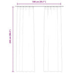 Blackout Curtains 2 pcs with Hooks Velvet Black 140x245 cm 134494