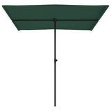 Garden Parasol with Aluminium Pole 2x1.5 m Green 47336