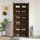 Shoe Cabinet with Door Brown 80 x 35.5 x 180 cm Engineered wood 3333842