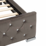 Bed Frame without Mattress Grey Fabric 120x200cm 286831