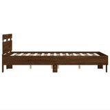 Bed Frame Brown oak Engineered wood, Plywood 3207559