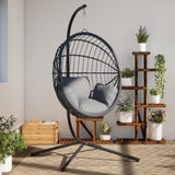 Hanging Egg Chair Stand without Basket Black Steel 4007413