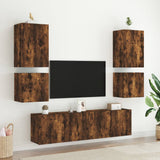 TV Wall Cabinets 2 pcs Smoked Oak 40.5x30x40 cm Engineered Wood 836905