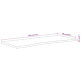 Desk Top 110x50x2.5 cm Rectangular Solid Wood Acacia 370165