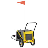 Pet Bike Trailer Yellow and Black Oxford Fabric and Iron 93889