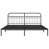 Metal Bed Frame without Mattress with Headboard Black 200x200cm 376607