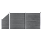 WPC Fence Set 2 Square + 1 Slanted 446x186 cm Grey 3053234