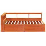 Bookcase Bed without Mattress Wax Brown 140x200cm Solid Wood Pine 3324462