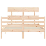 Bed Frame without Mattress 140x190 cm Solid Wood 3195071
