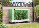 Garden Planter with Greenhouse Cover&Wheels 3 pcs White PP 3423065