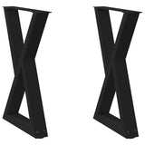 Dining Table Legs 2 pcs Black 50x cm Steel 4012716