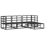 Garden Sofa Set with Cushion 4 pcs Black Aluminium 3378860