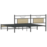 Metal Bed Frame without Mattress Sonoma Oak 183x213 cm 3325121