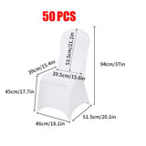50PCS Stretch Spandex White Folding Chair Covers Gorgeous Formal Chairs NEWEST 83341656