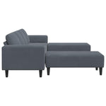 Sofa Set 3 pcs Dark grey Velvet 3335123