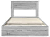 Storage Bed with Drawer Grey Sonoma 90 x 190 cm Engineered Wood 3409942