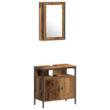 Bathroom Furniture Set with Door 3 pcs Brown 33 x 33 x 120.5 cm 3332560