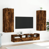 5 Piece TV Wall Units Smoked Oak Engineered Wood 3216543