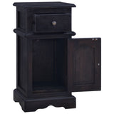 ZNTS Bedside Cabinet Light Black Coffee Solid Mahogany Wood 288832