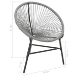 Moon Chair Grey Polyethylene Rattan Moon Chair Round Modern 44481