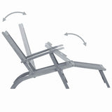 Sun Lounger Grey Wash Acacia Hardwood Full-Length Foldable 45957
