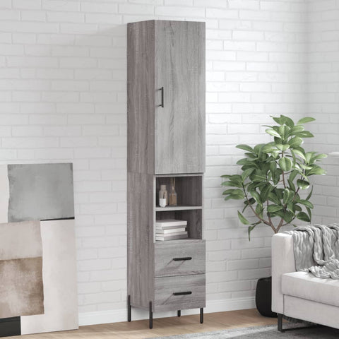 Highboard Grey Sonoma 34.5x34x180 cm Engineered Wood 3198927