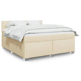 Box Spring Bed with Mattress Cream 180x200 cm Fabric 3285972