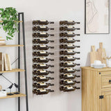 Wall Mounted Wine Rack for 24 Bottles 2 pcs White Iron 340885