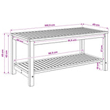 Coffee Table Whitewash 100.5 x 49 x 45 cm Solid Acacia Wood 901820
