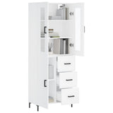 Highboard White 69.5x34x180 cm Engineered Wood 3198465