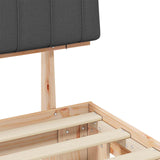 Bed Frame with Upholstered Headboard Dark Grey 160 x 200 cm 877475